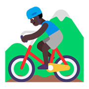 🚵🏿‍♂️ Emoji Hombre En Bicicleta De Montaña: Tono De Piel Oscuro en Microsoft Windows 11 November 2021 Update.