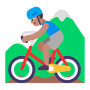 🚵🏽‍♂️ Emoji Hombre En Bicicleta De Montaña: Tono De Piel Medio en Microsoft Windows 11 November 2021 Update.