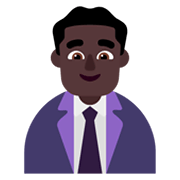 👨🏿‍💼 Emoji Büroangestellter: dunkle Hautfarbe Microsoft Windows 11 November 2021 Update.
