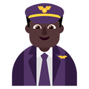 👨🏿‍✈️ Emoji Piloto De Avião Homem: Pele Escura na Microsoft Windows 11 November 2021 Update.