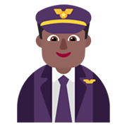 👨🏾‍✈️ Emoji Piloto De Avião Homem: Pele Morena Escura na Microsoft Windows 11 November 2021 Update.
