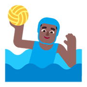 🤽🏾‍♂️ Emoji Homem Jogando Polo Aquático: Pele Morena Escura na Microsoft Windows 11 November 2021 Update.