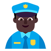 Emoji 👮🏿‍♂️ Poliziotto Uomo: Carnagione Scura su Microsoft Windows 11 November 2021 Update.