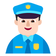 Emoji 👮🏻‍♂️ Poliziotto Uomo: Carnagione Chiara su Microsoft Windows 11 November 2021 Update.