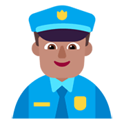 👮🏽‍♂️ Emoji Polizist: mittlere Hautfarbe Microsoft Windows 11 November 2021 Update.