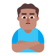 🙎🏽‍♂️ Emoji schmollender Mann: mittlere Hautfarbe Microsoft Windows 11 November 2021 Update.