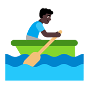 🚣🏿‍♂️ Emoji Hombre Remando En Un Bote: Tono De Piel Oscuro en Microsoft Windows 11 November 2021 Update.