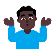 Emoji 🤷🏿‍♂️ Uomo Che Scrolla Le Spalle: Carnagione Scura su Microsoft Windows 11 November 2021 Update.
