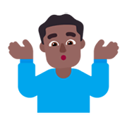 🤷🏾‍♂️ Emoji schulterzuckender Mann: mitteldunkle Hautfarbe Microsoft Windows 11 November 2021 Update.