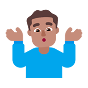 🤷🏽‍♂️ Emoji schulterzuckender Mann: mittlere Hautfarbe Microsoft Windows 11 November 2021 Update.