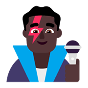 👨🏿‍🎤 Emoji Cantante Hombre: Tono De Piel Oscuro en Microsoft Windows 11 November 2021 Update.