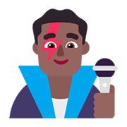 Emoji 👨🏾‍🎤 Cantante Uomo: Carnagione Abbastanza Scura su Microsoft Windows 11 November 2021 Update.