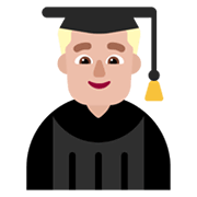 Emoji 👨🏼‍🎓 Studente: Carnagione Abbastanza Chiara su Microsoft Windows 11 November 2021 Update.