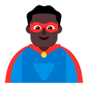 Emoji 🦸🏿‍♂️ Supereroe Uomo: Carnagione Scura su Microsoft Windows 11 November 2021 Update.