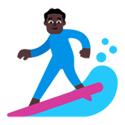 Emoji 🏄🏿‍♂️ Surfista Uomo: Carnagione Scura su Microsoft Windows 11 November 2021 Update.