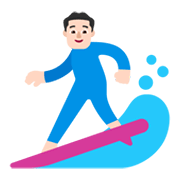 Emoji 🏄🏻‍♂️ Surfista Uomo: Carnagione Chiara su Microsoft Windows 11 November 2021 Update.