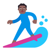Emoji 🏄🏾‍♂️ Surfista Uomo: Carnagione Abbastanza Scura su Microsoft Windows 11 November 2021 Update.
