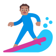 Émoji 🏄🏽‍♂️ Surfeur : Peau Légèrement Mate sur Microsoft Windows 11 November 2021 Update.