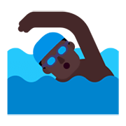 🏊🏿‍♂️ Emoji Schwimmer: dunkle Hautfarbe Microsoft Windows 11 November 2021 Update.