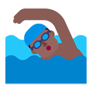 🏊🏾‍♂️ Emoji Homem Nadando: Pele Morena Escura na Microsoft Windows 11 November 2021 Update.