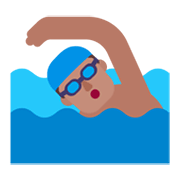 🏊🏽‍♂️ Emoji Homem Nadando: Pele Morena na Microsoft Windows 11 November 2021 Update.