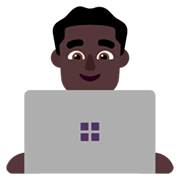 👨🏿‍💻 Emoji IT-Experte: dunkle Hautfarbe Microsoft Windows 11 November 2021 Update.