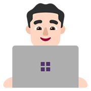 Emoji 👨🏻‍💻 Tecnologo: Carnagione Chiara su Microsoft Windows 11 November 2021 Update.