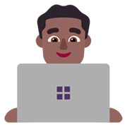 👨🏾‍💻 Emoji Tecnólogo: Pele Morena Escura na Microsoft Windows 11 November 2021 Update.