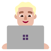 👨🏼‍💻 Emoji IT-Experte: mittelhelle Hautfarbe Microsoft Windows 11 November 2021 Update.