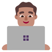 Emoji 👨🏽‍💻 Tecnologo: Carnagione Olivastra su Microsoft Windows 11 November 2021 Update.