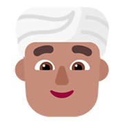 Emoji 👳🏽‍♂️ Uomo Con Turbante: Carnagione Olivastra su Microsoft Windows 11 November 2021 Update.