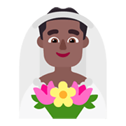 Emoji 👰🏾‍♂️ Sposo Con Velo: Carnagione Abbastanza Scura su Microsoft Windows 11 November 2021 Update.