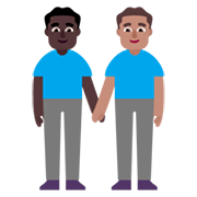 👨🏿‍🤝‍👨🏽 Emoji händchenhaltende Männer: dunkle Hautfarbe, mittlere Hautfarbe Microsoft Windows 11 November 2021 Update.