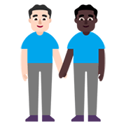 👨🏻‍🤝‍👨🏿 Emoji händchenhaltende Männer: helle Hautfarbe, dunkle Hautfarbe Microsoft Windows 11 November 2021 Update.