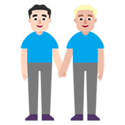👨🏻‍🤝‍👨🏼 Emoji händchenhaltende Männer: helle Hautfarbe, mittelhelle Hautfarbe Microsoft Windows 11 November 2021 Update.