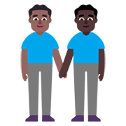 👨🏾‍🤝‍👨🏿 Emoji händchenhaltende Männer: mitteldunkle Hautfarbe, dunkle Hautfarbe Microsoft Windows 11 November 2021 Update.