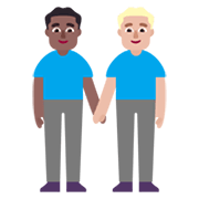 👨🏾‍🤝‍👨🏼 Emoji händchenhaltende Männer: mitteldunkle Hautfarbe, mittelhelle Hautfarbe Microsoft Windows 11 November 2021 Update.