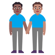 Émoji 👨🏾‍🤝‍👨🏽 Deux Hommes Se Tenant La Main : Peau Mate Et Peau Légèrement Mate sur Microsoft Windows 11 November 2021 Update.