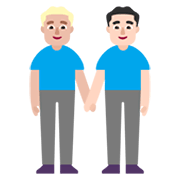 Émoji 👨🏼‍🤝‍👨🏻 Deux Hommes Se Tenant La Main : Peau Moyennement Claire Et Peau Claire sur Microsoft Windows 11 November 2021 Update.