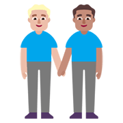 Émoji 👨🏼‍🤝‍👨🏽 Deux Hommes Se Tenant La Main : Peau Moyennement Claire Et Peau Légèrement Mate sur Microsoft Windows 11 November 2021 Update.