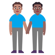 Émoji 👨🏽‍🤝‍👨🏾 Deux Hommes Se Tenant La Main : Peau Légèrement Mate Et Peau Mate sur Microsoft Windows 11 November 2021 Update.