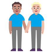 Émoji 👨🏽‍🤝‍👨🏼 Deux Hommes Se Tenant La Main : Peau Légèrement Mate Et Peau Moyennement Claire sur Microsoft Windows 11 November 2021 Update.