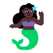 Emoji 🧜🏿‍♀️ Sirena Donna: Carnagione Scura su Microsoft Windows 11 November 2021 Update.