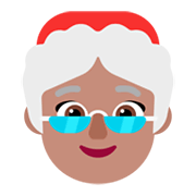 Émoji 🤶🏽 Mère Noël : Peau Légèrement Mate sur Microsoft Windows 11 November 2021 Update.