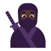 Émoji 🥷🏿 Ninja : Peau Foncée sur Microsoft Windows 11 November 2021 Update.