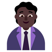🧑🏿‍💼 Emoji Oficinista Hombre: Tono De Piel Oscuro en Microsoft Windows 11 November 2021 Update.