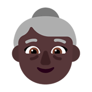 Émoji 👵🏿 Femme âgée : Peau Foncée sur Microsoft Windows 11 November 2021 Update.