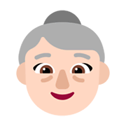 Émoji 👵🏻 Femme âgée : Peau Claire sur Microsoft Windows 11 November 2021 Update.