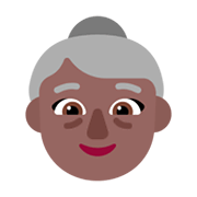 Émoji 👵🏾 Femme âgée : Peau Mate sur Microsoft Windows 11 November 2021 Update.
