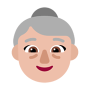 Emoji 👵🏼 Donna Anziana: Carnagione Abbastanza Chiara su Microsoft Windows 11 November 2021 Update.
